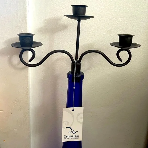 Wine Bottle Triple Candle Holder - Picture 3 of 5